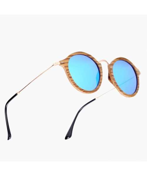 Γυαλιά Ηλίου Bamboo Vintage με Sky Blue Polarized Φακό - 5